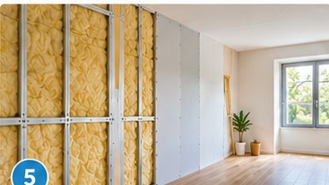 Doublage en placoplâtre et isolation
